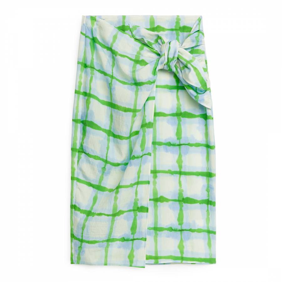 Green Print Wrap Skirt