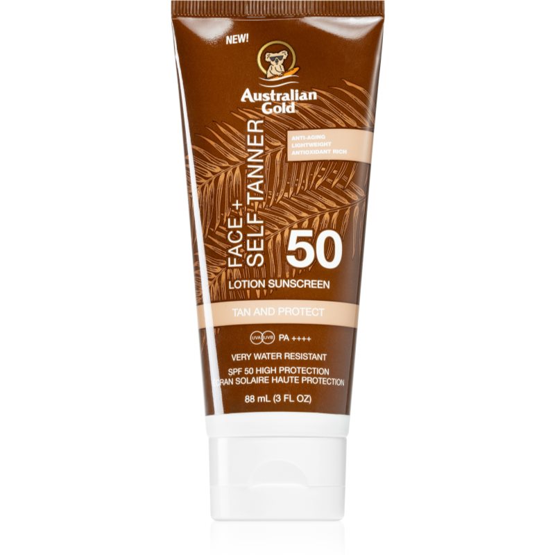 Australian Gold Face + Self Tanner self-tanning face cream SPF 50 88 ml
