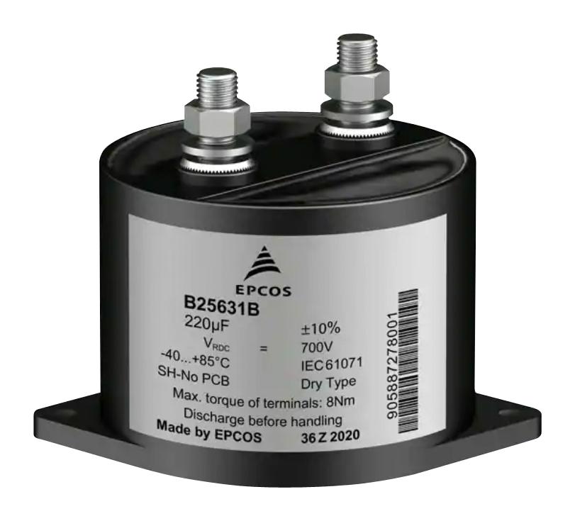 EPCOS B25631B0307K600 Capacitor, 300Uf, 600V, Can