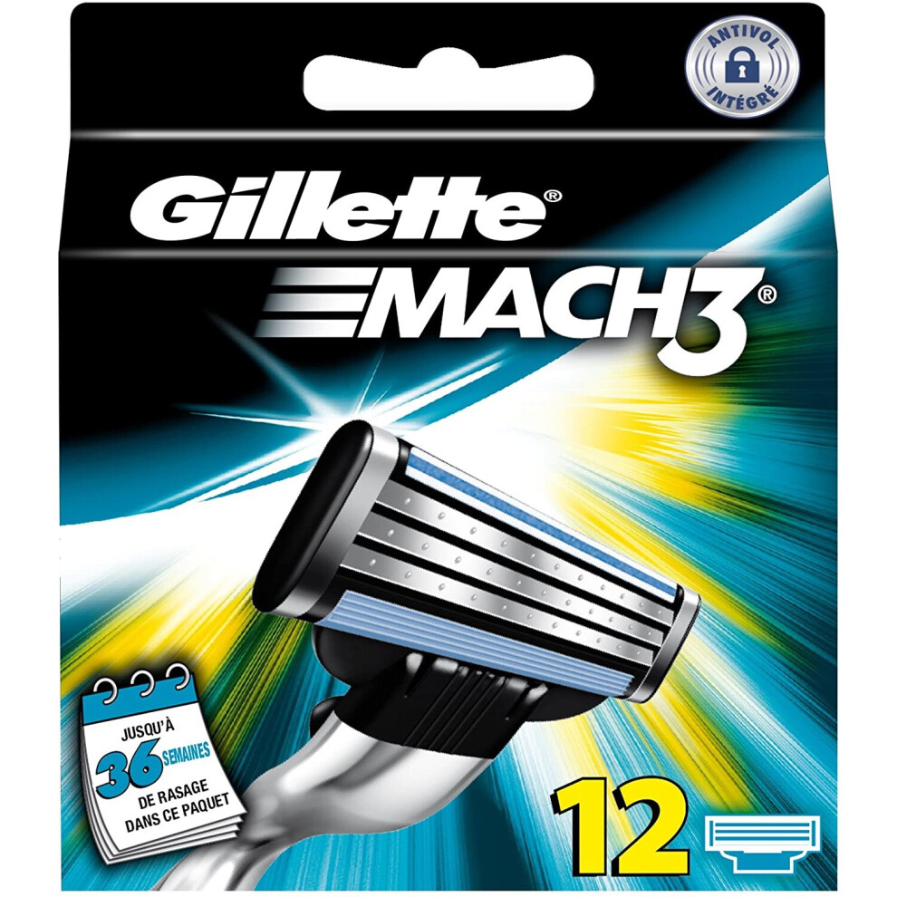 Gillette MACH3 Razor Blades Pack of 12 Refills