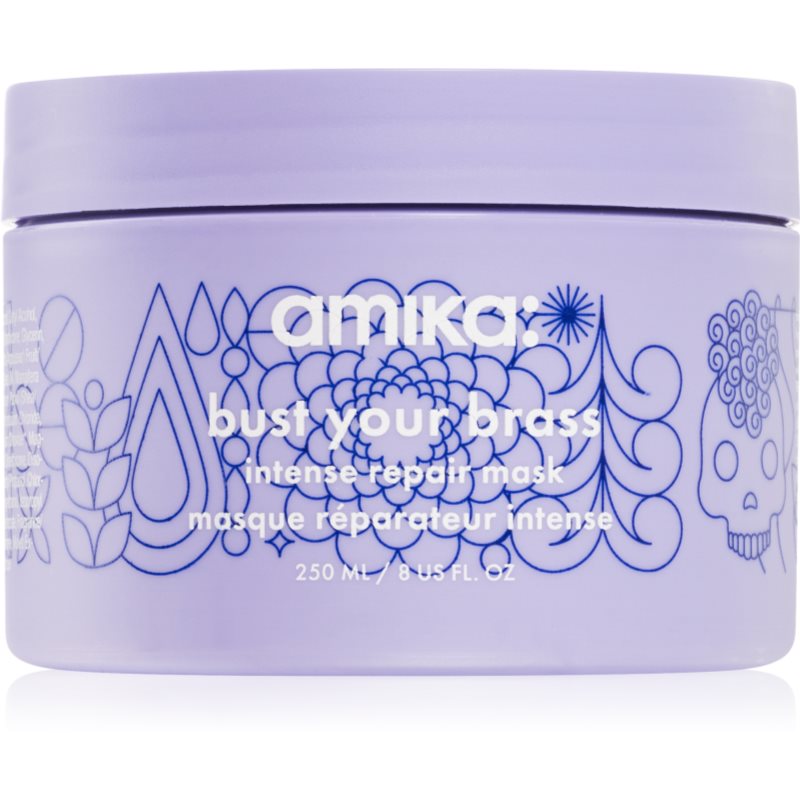 amika Bust Your Brass Cool Blonde intense regenerating mask for blonde and grey hair 250 ml