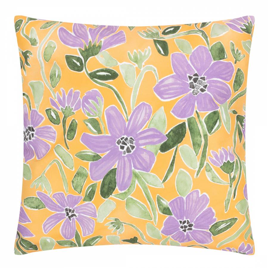 Flowers 43x43cm Outdoor Cushion Yellow/Lilac