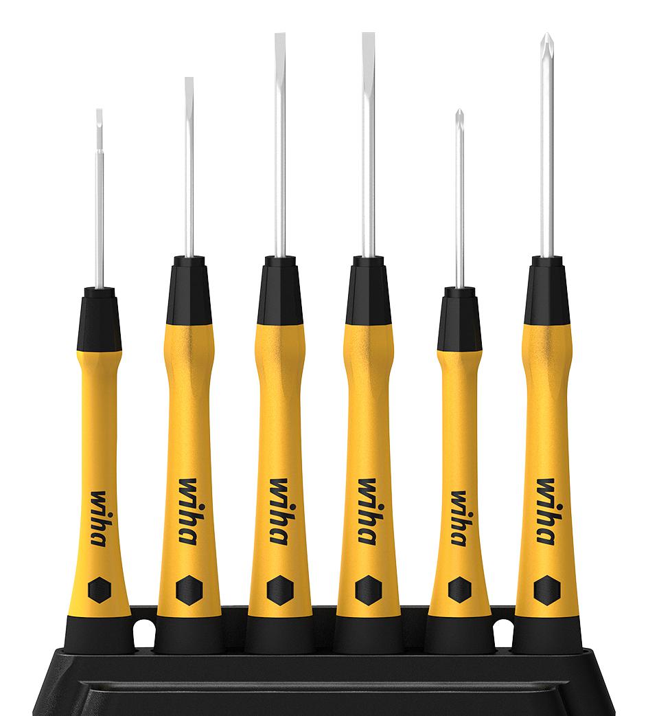 Wiha 43707 Screwdriver Set, 6Pc, Slotted/phillips