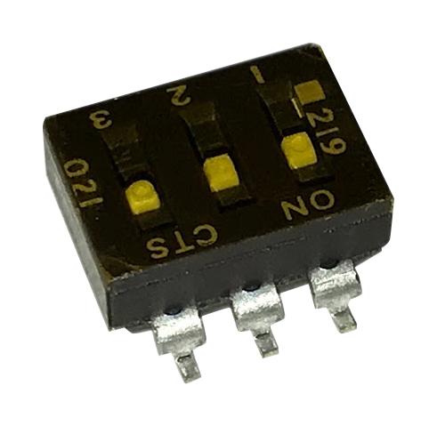 Cts 219-3Lpstr Dip Switch, 0.1A, 50Vdc, 3Pos, Smd