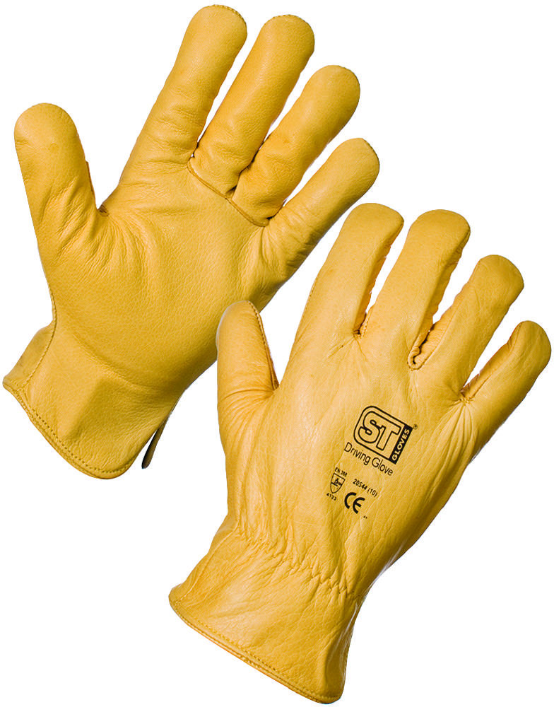 St 20643 Leather Driving Gloves, Lined, L