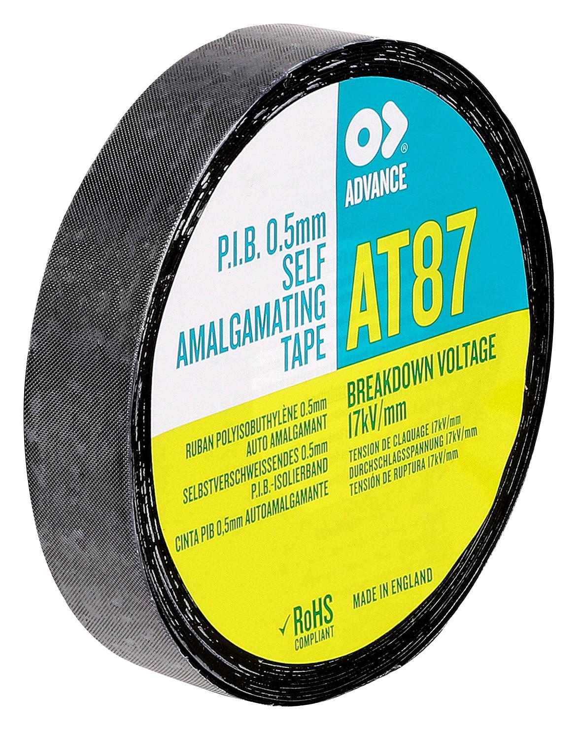 Advance Tapes At87 Black 10M X 19mm Tape, Pib, 10M X 19mm