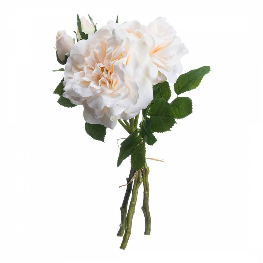 Faux Peachy Cream Short Stem Rose Bouquet