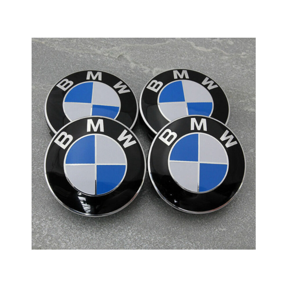 4 x BMW WHEEL CENTRE CAPS 68MM 10 PIN CLIP FITS 1,3,5,7 Series E90 E34
