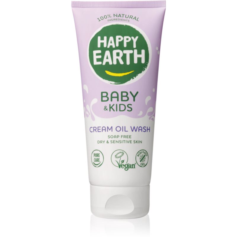 Happy Earth Baby & Kids 100% Natural Cream Oil Wash cleansing oil for dry and sensitive skin 200 ml