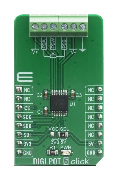 MikroElektronika Mikroe-4110 Click Board, Digital Potentiometer, Spi