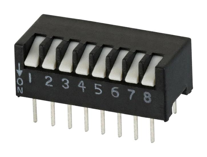 Cts 195-8Ms Dip Switch, 0.1A, 50Vdc, 8Pos, Tht