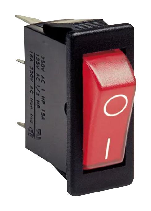 Bulgin C5503Aabr2 Rocker Switch, Spst, 16A, 250V, Red