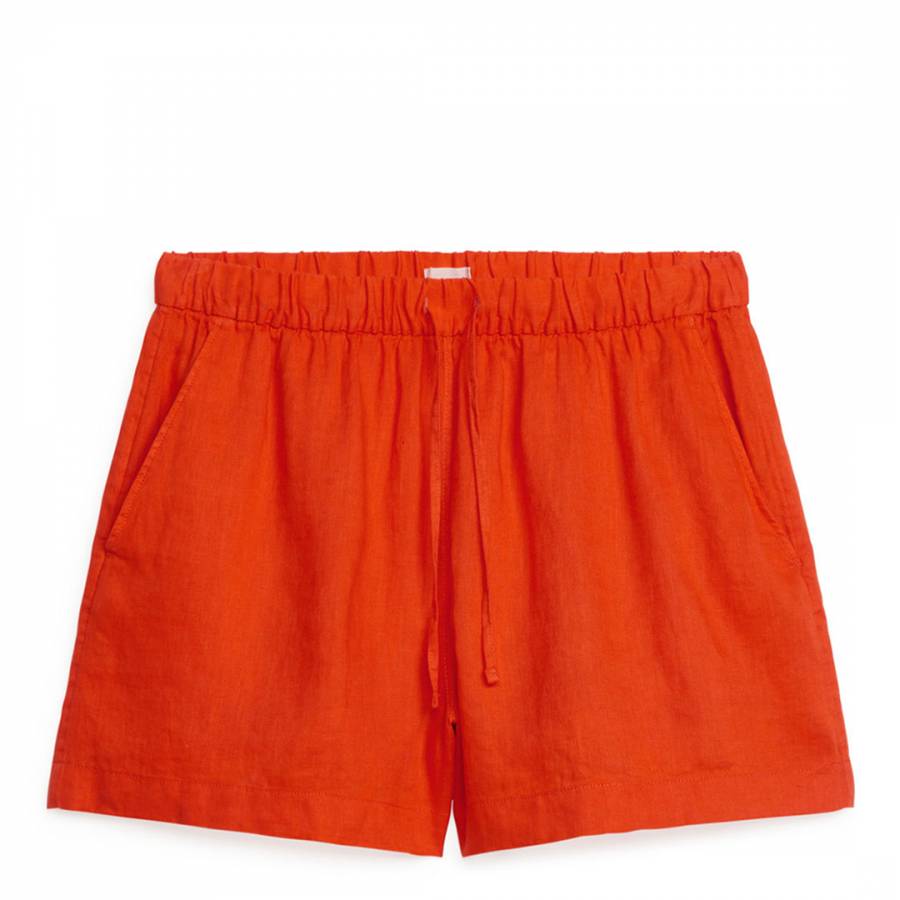 Orange Linen Shorts