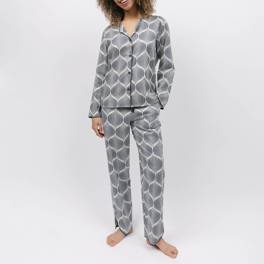 Cream Nicole Geo Print Pyjama Set