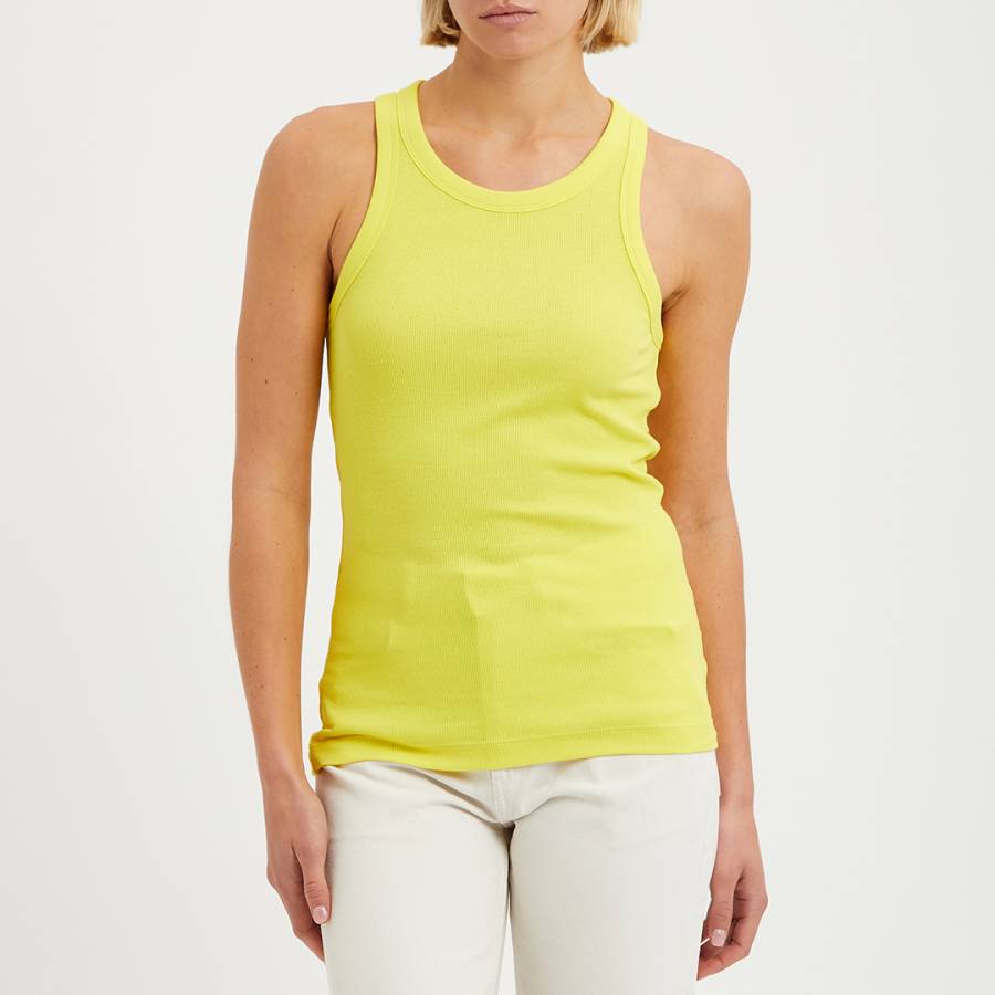 Yellow Athleisure Ribbed Tank Top