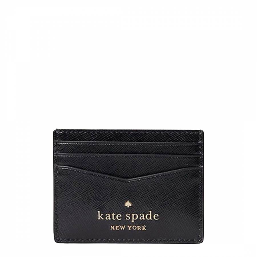 Black Staci Saffiano Leather Small Slim Card Holder
