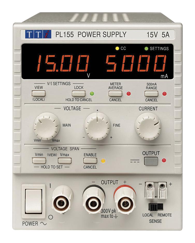 Aim-Tti Instruments Pl155P Power Supply, 1Ch, 15V, 5A, Adjustable