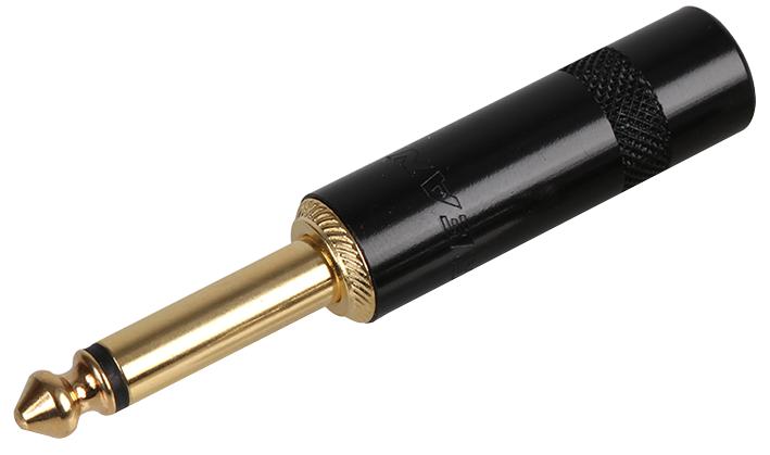 Rean Nys224Bg Plug, 6.35mm, 2Way, Black-Gold