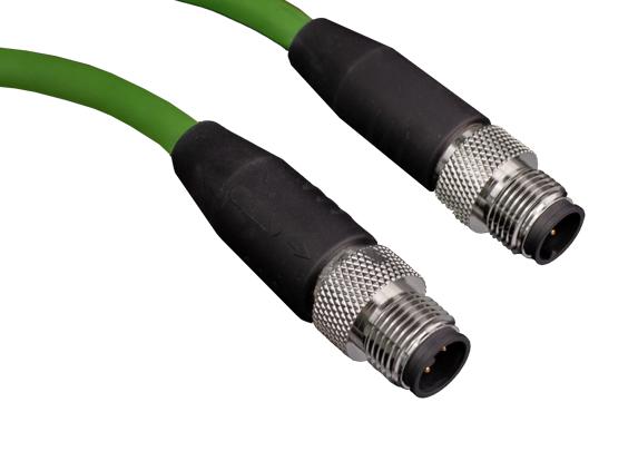 Stewart Connector Bc-Madd020M Cable, 4Pos, M12 Plug-Plug, D-Code, 2M