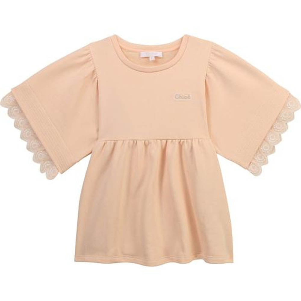 Chloé Girls Embroidered Top Peach 12Y