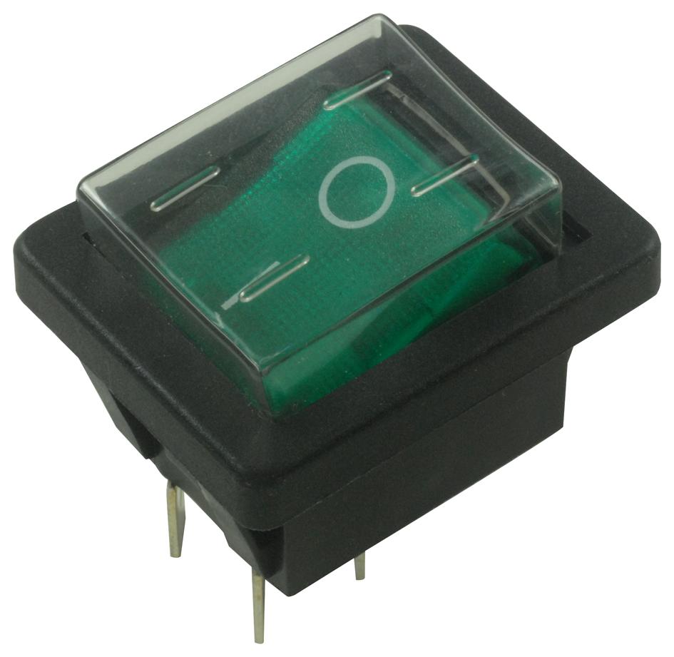 Arcolectric (Bulgin) C1353Algne Switch, Dpst, Green I/o, 16A, 250V