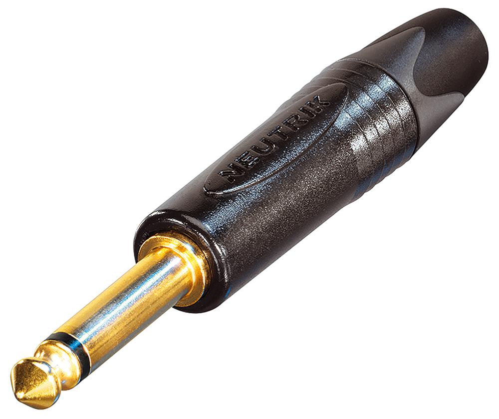 Neutrik Np2X-B Plug, 6.35mm, Black/gold, 2Pole