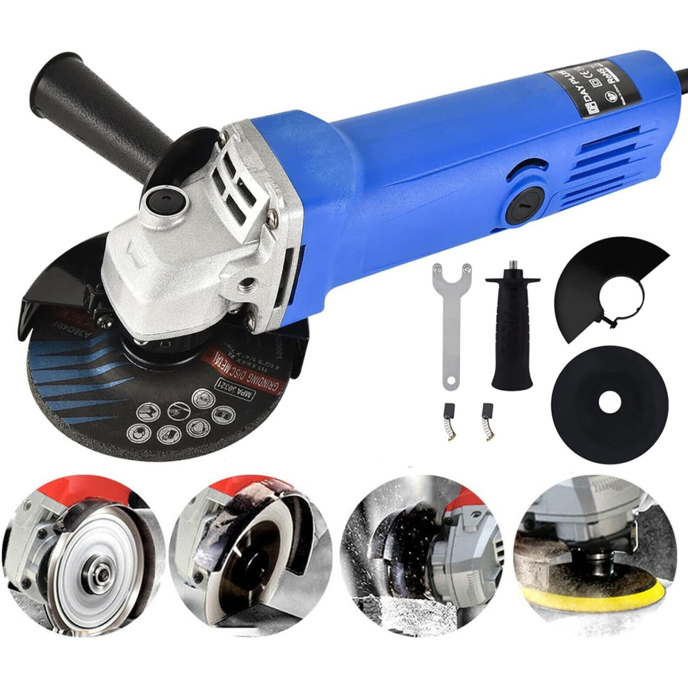 2000W Corded Electric Angle Grinder 115mm Disc Heavy Duty Cutting Grinding