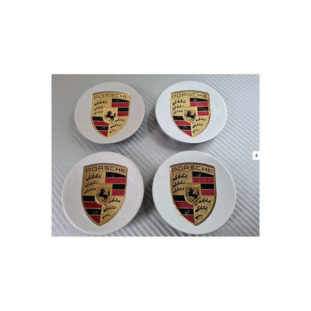 Porsche Wheel Centre Caps Badge Emblem - 76mm - Silver