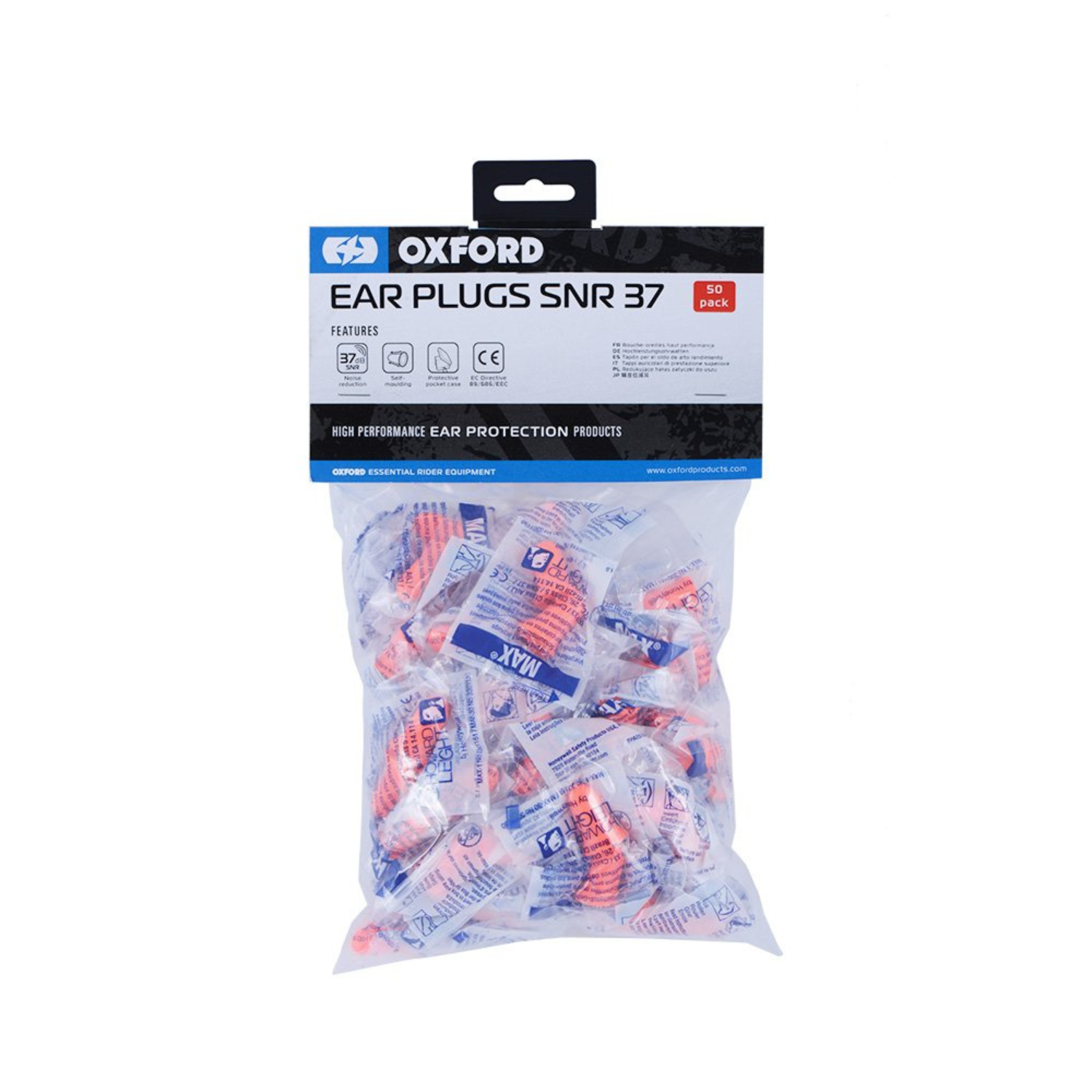 Oxford Products SN37 universal earplugs 50 pieces Red Size