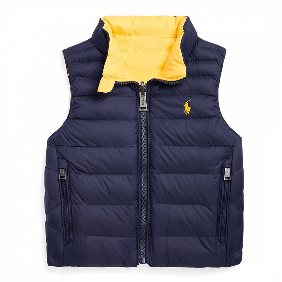 Baby Boy's Navy Reversible Quilted Gilet