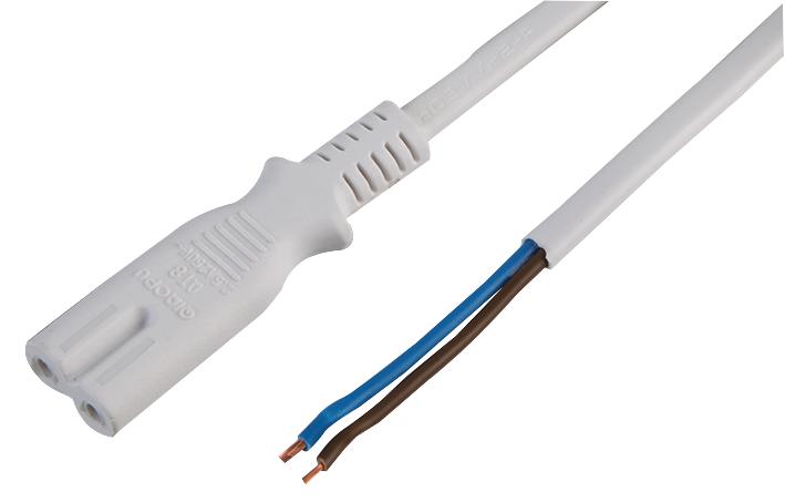 Pro Elec Pe01014 Lead Fig 8 (C7) To Bare End 1M White