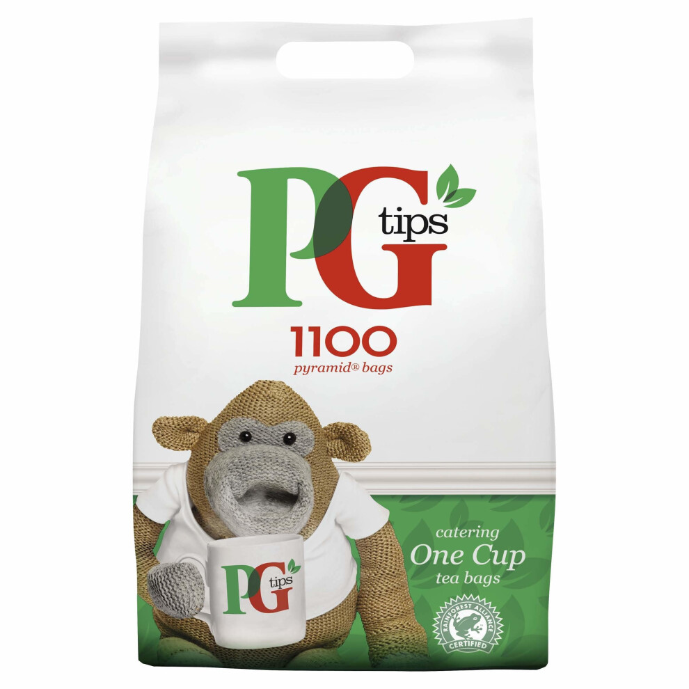 PG Tips One Cup Pyramid Tea Bags (Pack of 1, Total 1100 Tea Bags)