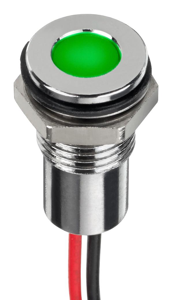 APEM Q6F5Cxxhg12E Led Panel Indicator, Green, 6mm, 12Vdc