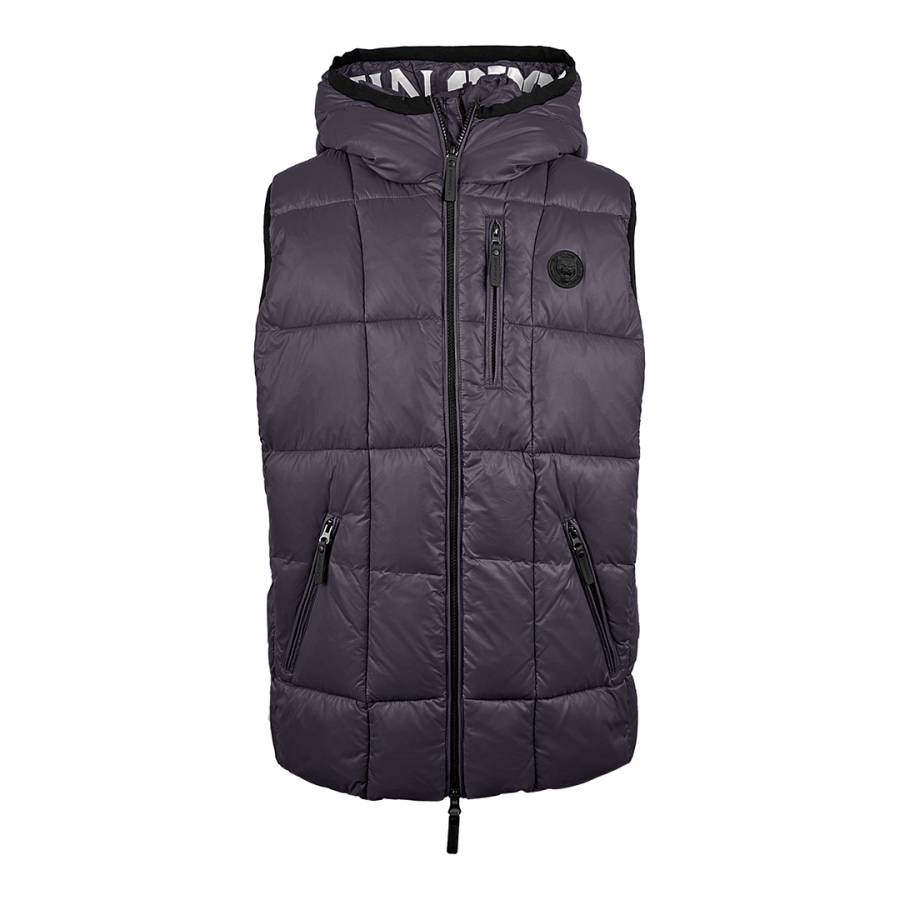 Charcoal Quilted Hooded Gilet