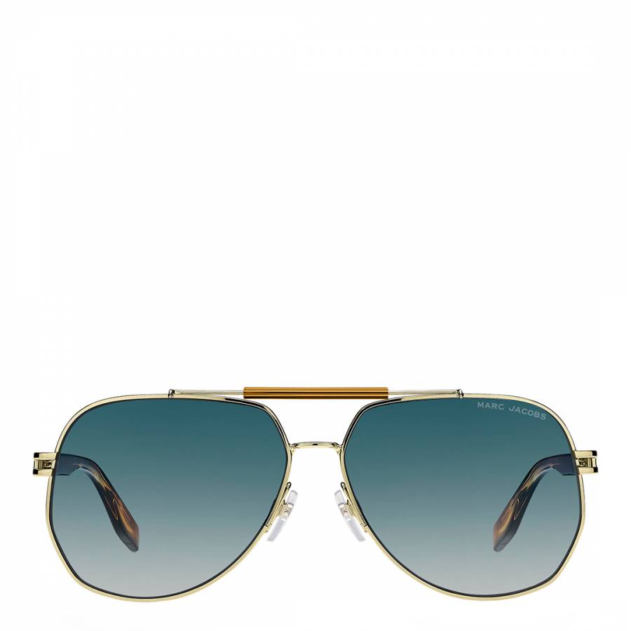 Matte Black Gold Rectangular Browline  Sunglasses Frames