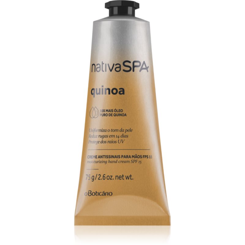 oBoticário Nativa SPA Quinoa moisturising hand cream SPF 15 75 g