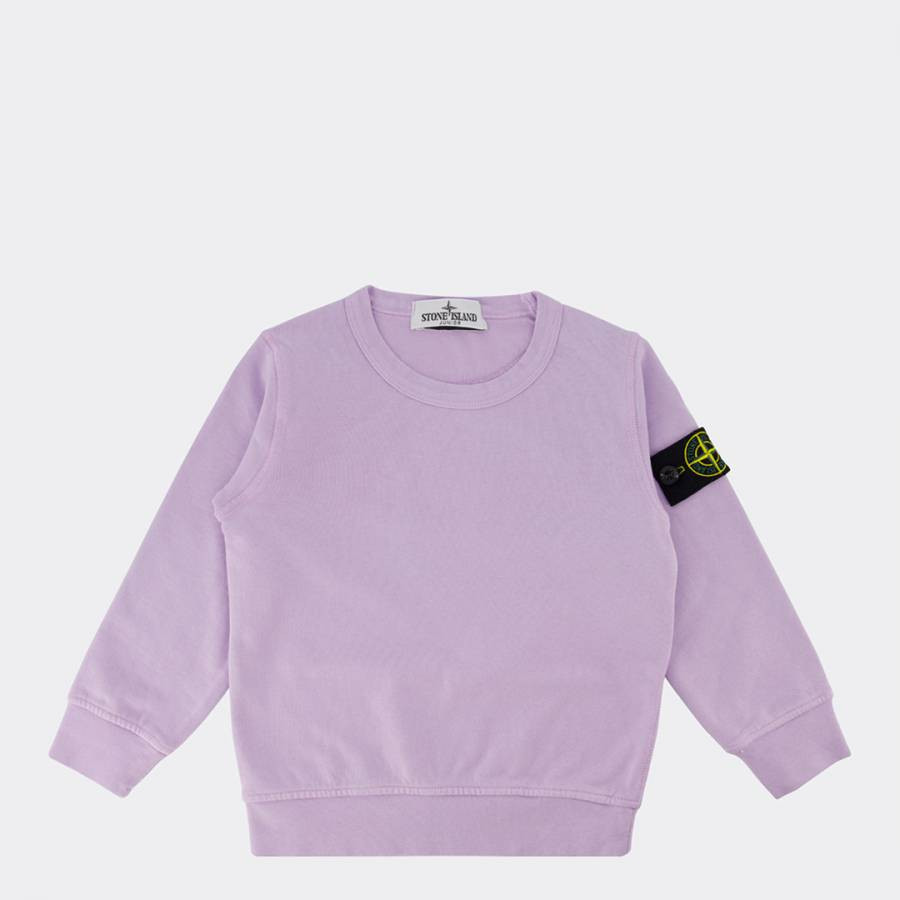 Lilac Crew Neck Cotton Fleece Sweatshirt