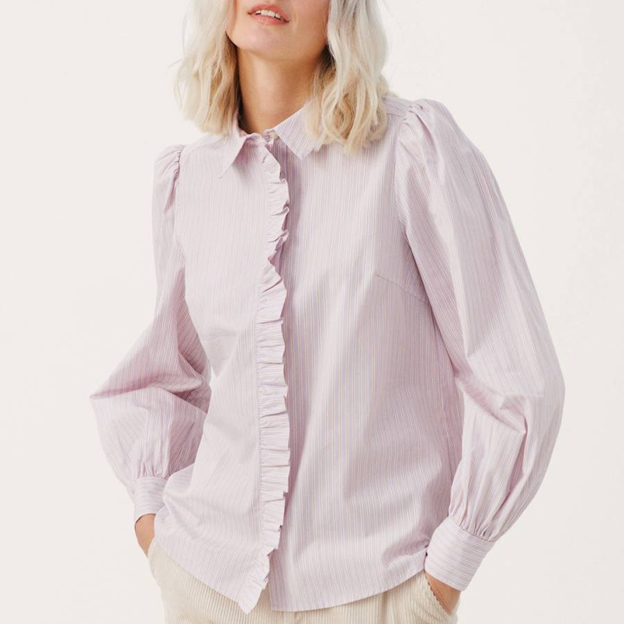 Pale Pink Vena Cotton Shirt