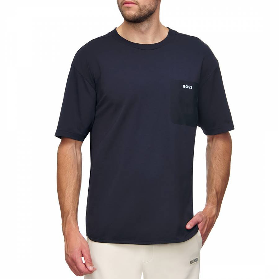 Navy Crew Cotton Blend T-Shirt