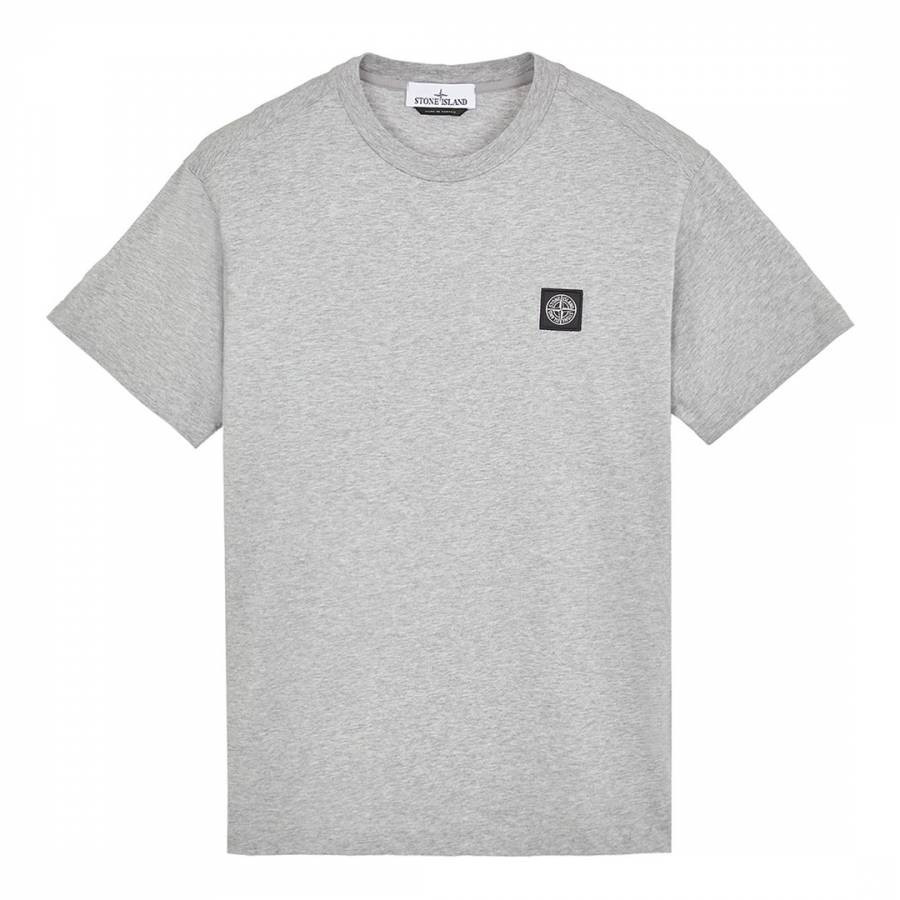 Grey Patch Logo Cotton Jersey T-Shirt