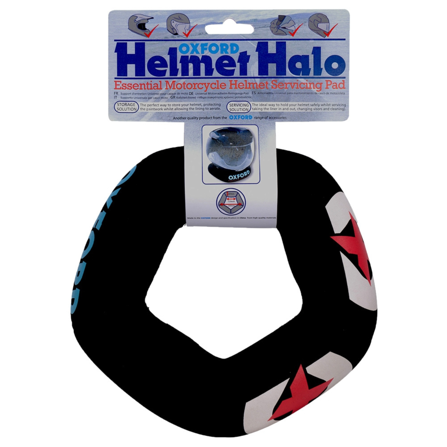 Oxford Products Helmet Ring Halo Black Size