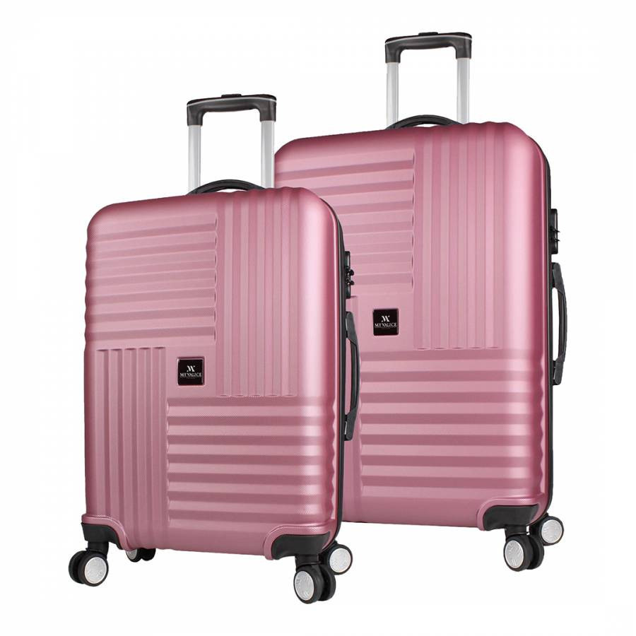 Rose Gold Set Of Two Suitcases