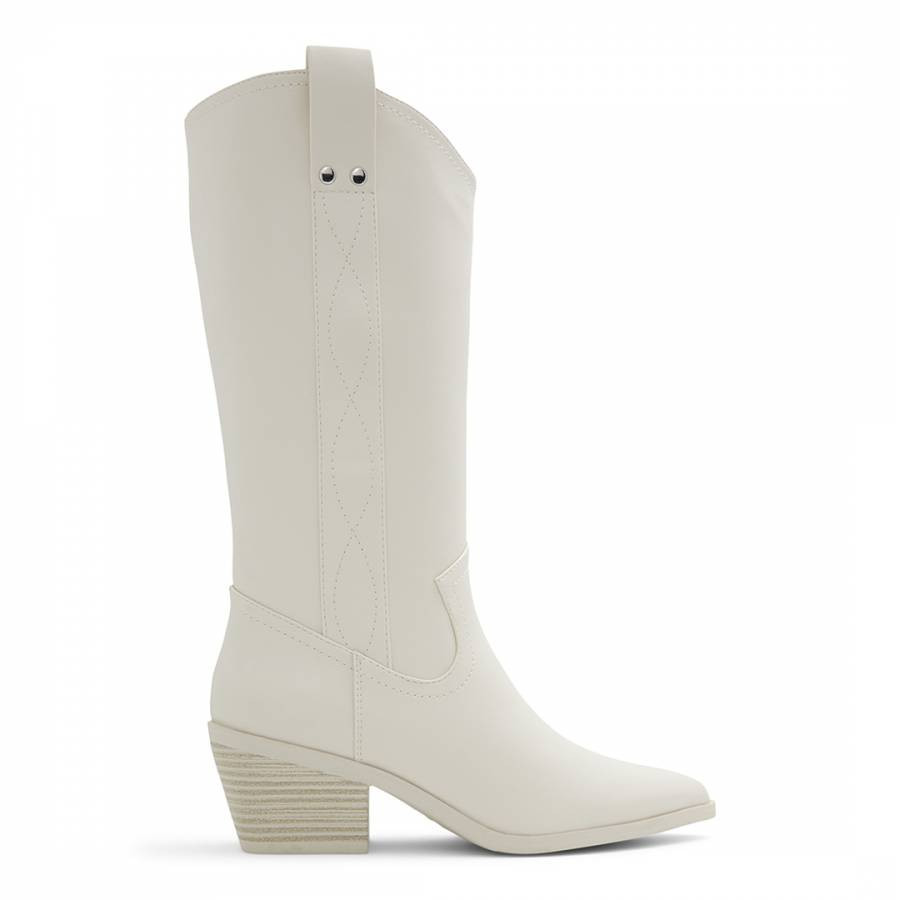 White Joelene Western Long Boots