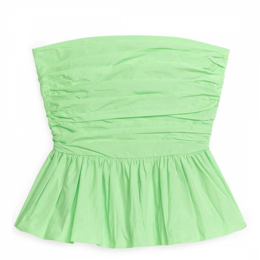 Green Ruched Bustier Top