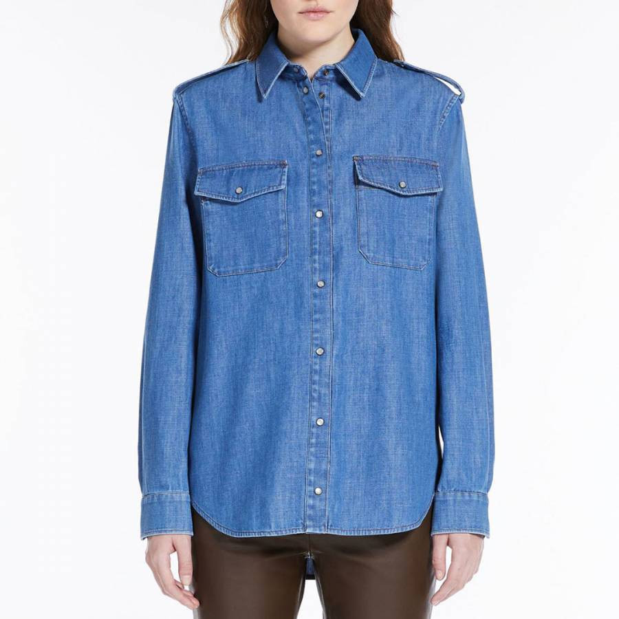 Blue Vincita Cotton Shirt