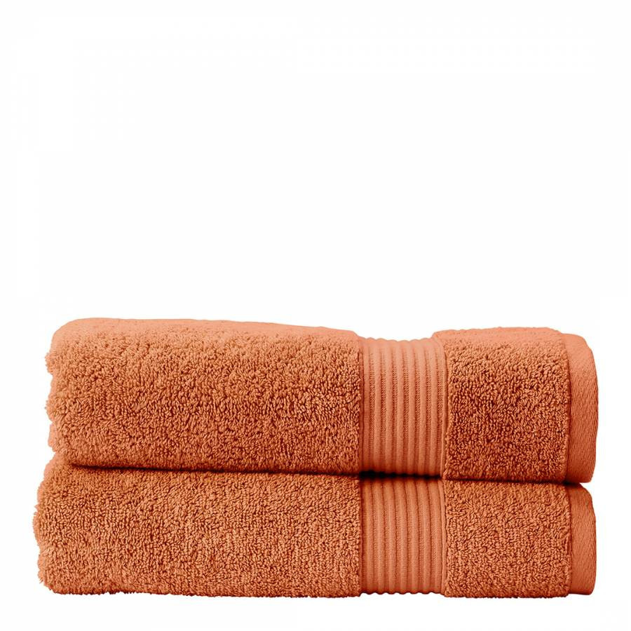 Ambience Pair of Hand Towels Burnt Sienna