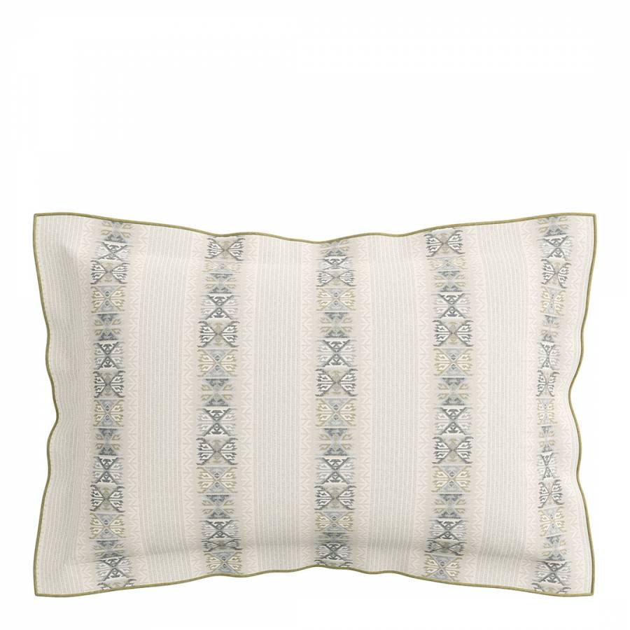 Hemma Oxford Pillowcase Linen/Chartreuse