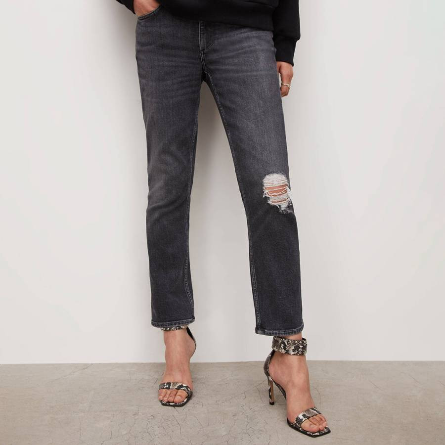 Washed Black Imogen Distressed Stretch Jeans