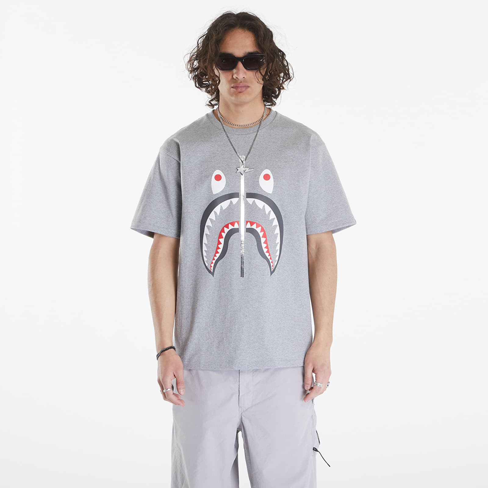 A BATHING APE Shark Tee Gray