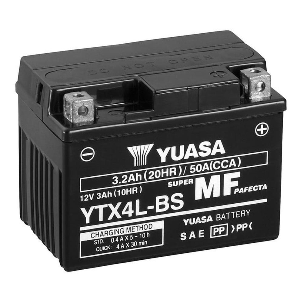 Yuasa YTX4L (WC) Maintenance free Motorcycle Battery Size